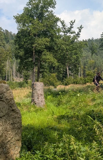 Auf der Radroute 3029 im Nationalpark Böhmische Schweiz in der Nähe vom Šaunštejn