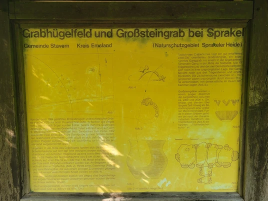 Infotafel Großsteingrab und Grabhügelfeld Sprakler Wald bei Stavern ©Naturpark Hümmling.jpg