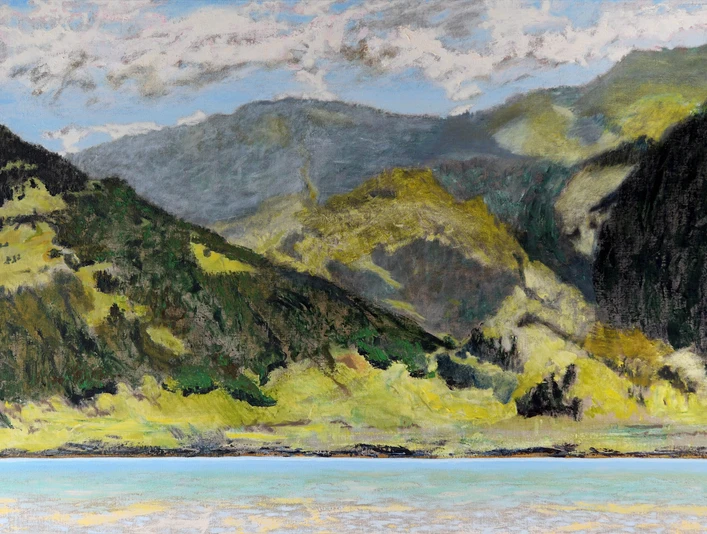 'Gersau', Öl auf Leinen, 120 x 200 cm