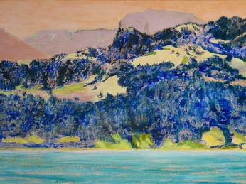 'Gersau', Öl auf Leinen, 65 x 120 cm