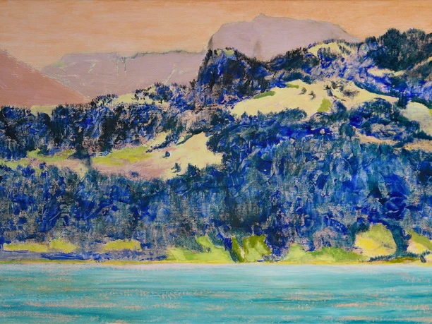 'Gersau', Öl auf Leinen, 65 x 120 cm
