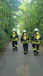 Die Feuerwehr Orke (Vöhl) unterwegs auf dem Kellerwaldsteig - Es wird für einen Spendenlauf trainiert!