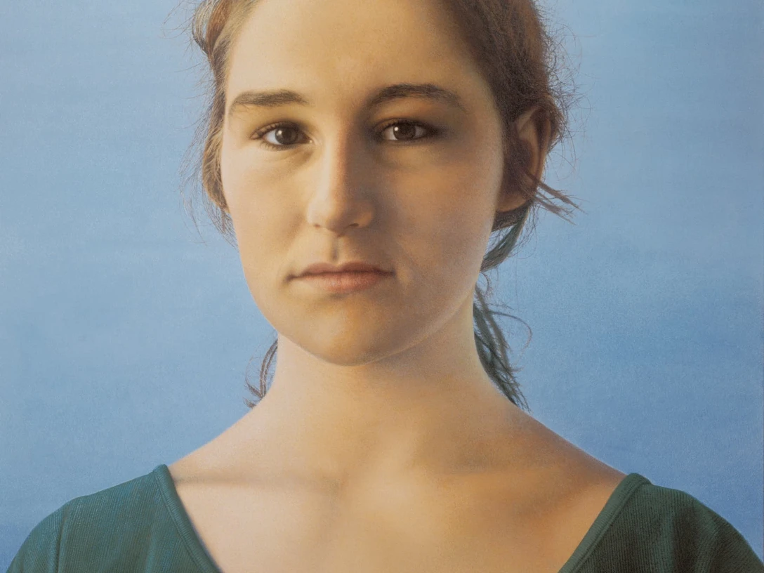 Franz Gertsch, Silvia I, 1998, Eitempera auf ungrundierter Baumwolle, 290 x 280 cm, Museum Franz Gertsch, Burgdorf © Franz Gertsch AG