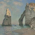 Claude Monet, Étretat, l’aiguille et la Porte d‘Aval, 1885, Williamstown, Sterling an Francine Clark Art Institute.jpg Felsenküste bei Étretat in sanften Farben, gemalt von Claude Monet.Rocky coast near Étretat in soft colors, painted by Claude Monet.