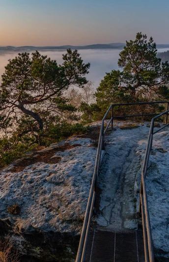Kaiserkrone Aussicht zum Sonnenaufgang mit Blick zum Zirkelstein