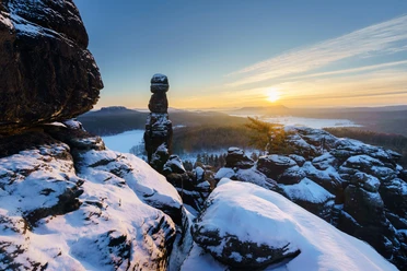 Pfaffenstein im Winter mit Barbarine