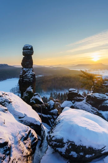 Pfaffenstein im Winter mit Barbarine