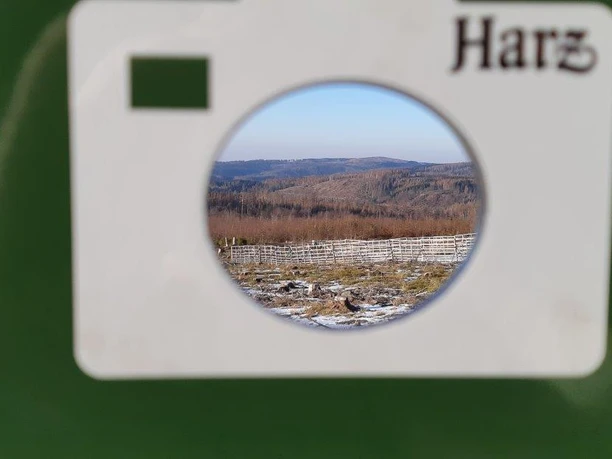 Blick durch den Fotospot Güdel Bank