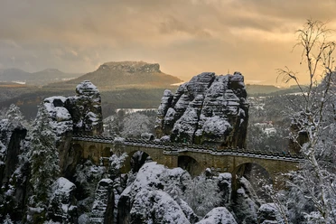 Basteibrücke im Winter
