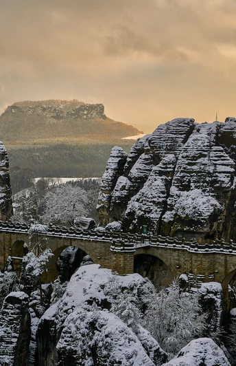 Basteibrücke im Winter