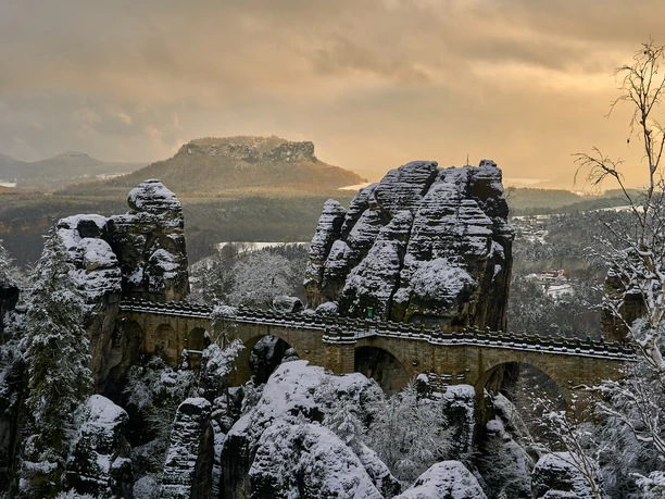 Basteibrücke im Winter