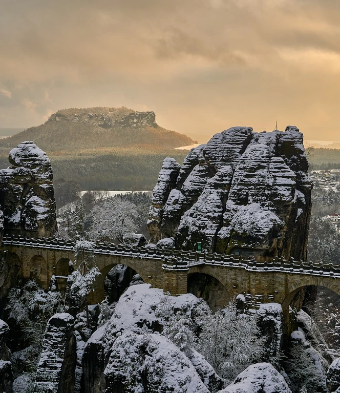 Basteibrücke im Winter
