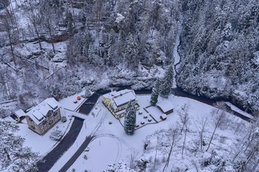 Hockstein-Aussicht ins Polenztal im Winter