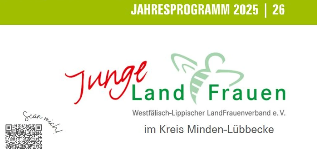 Junge Landfrauen Kreis Mi-Lk Logo der jungen Landfrauen im Kreis Minden-Lübbecke, bunt, mit Jahresprogramm 2025.