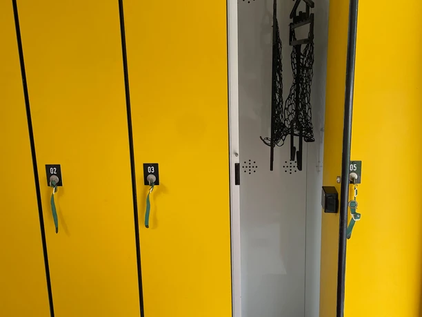 Lockers several lockers, one is open