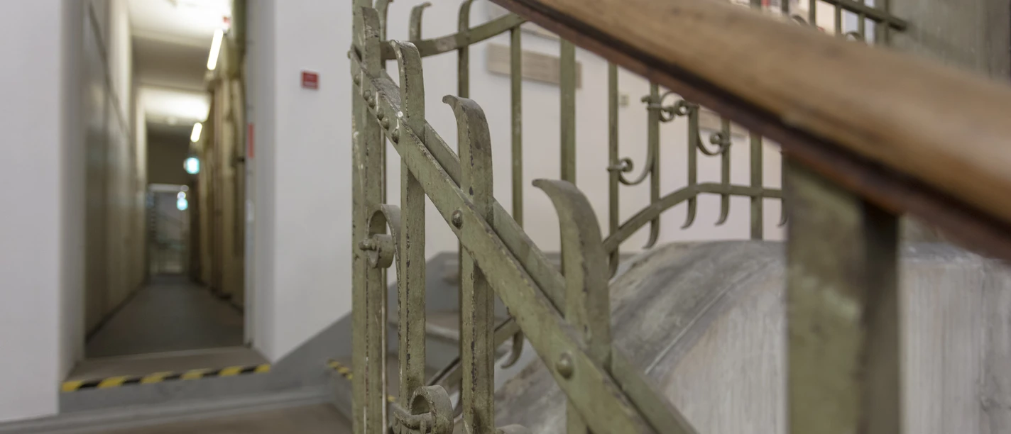 Treppenhaus in der Gedenkstätte Lindenstraße Treppenhaus in der Gedenkstätte Lindenstraße