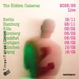 Das Bild eines Konzertplakats von "The Hidden Cameras", zeigt Tourdaten in Deutschland für 2025/26.
