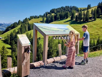 Interaktiver Posten des Alperlebniswegs Rigi