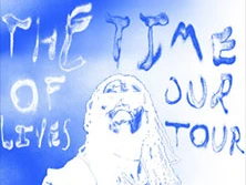 Plakatmotiv eines Konzerts mit der Aufschrift "The Time of Our Lives Tour" in blauen Farbtönen.