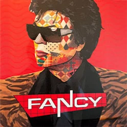 Südliche Pop-Art mit farbenfroher Pixelmaske und stilisierter schwarzer Sonnenbrille.