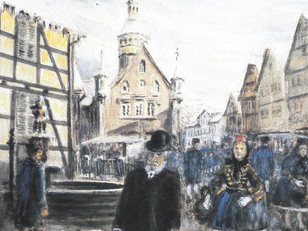Scherzmarkt Anno 1891 Gemälde