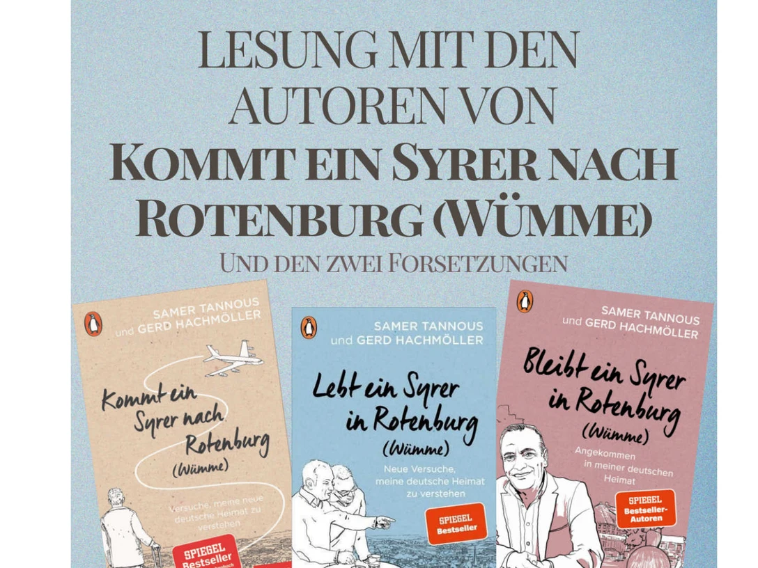 lesung-spiegel-kolumne-bispingen.jpg Lesung durch die Autoren der Buchreihe über einen Syrer in Rotenburg (Wümme), inklusive Fortsetzungen.