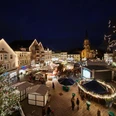 Weihnachtsmarkt Gütersloh Bild von oben auf den Weihnachtsmarkt