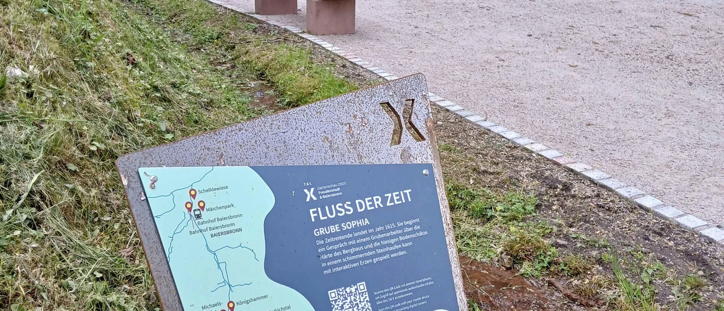 Stele Fluss der Zeit "Grube Sophia"