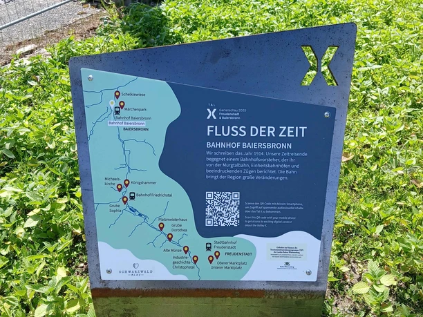 Stele Im Fluss der Zeit "Bahnhof Baiersbronn"