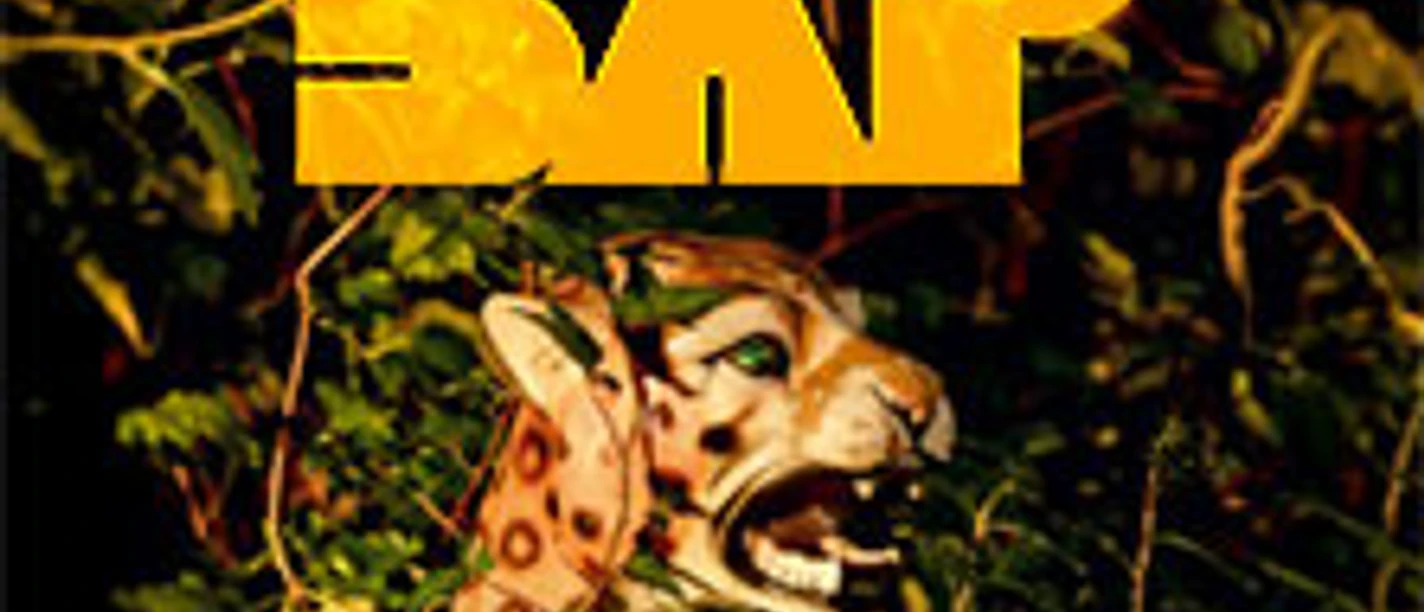 BAP-Logo mit einem Leopardenkopf im Vordergrund, von Pflanzen umrahmt.