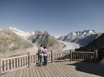 Aussicht bei den View Points der Aletsch Arena