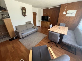 Living room with dining table