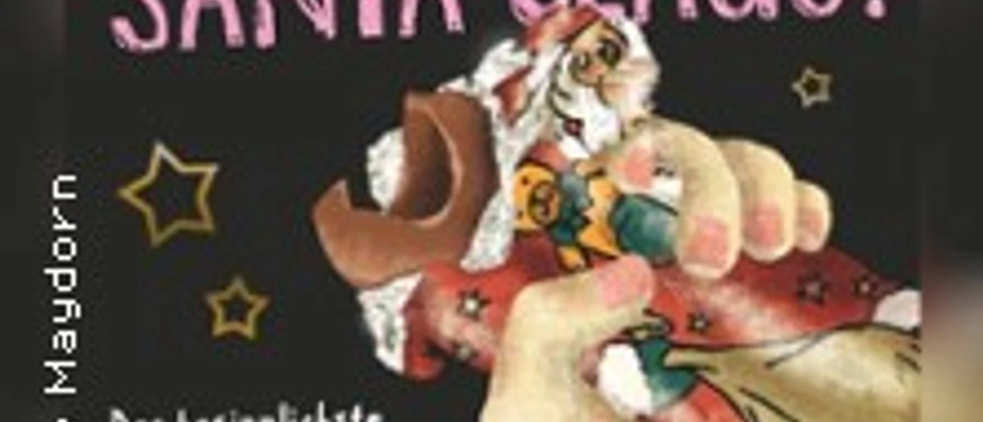 Poster eines weihnachtlichen Liederabends mit einem gebrochenen Schokoladen-Weihnachtsmann.
