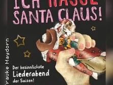 Poster eines weihnachtlichen Liederabends mit einem gebrochenen Schokoladen-Weihnachtsmann.