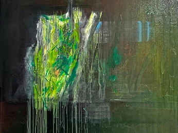 Romuald Etter ÜBERBLENDUNG Öl und Acryl auf Stoff, auf Leinwand 100x120 cm 2025