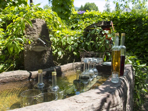 Schnapsbrunnnen mitten im Ort