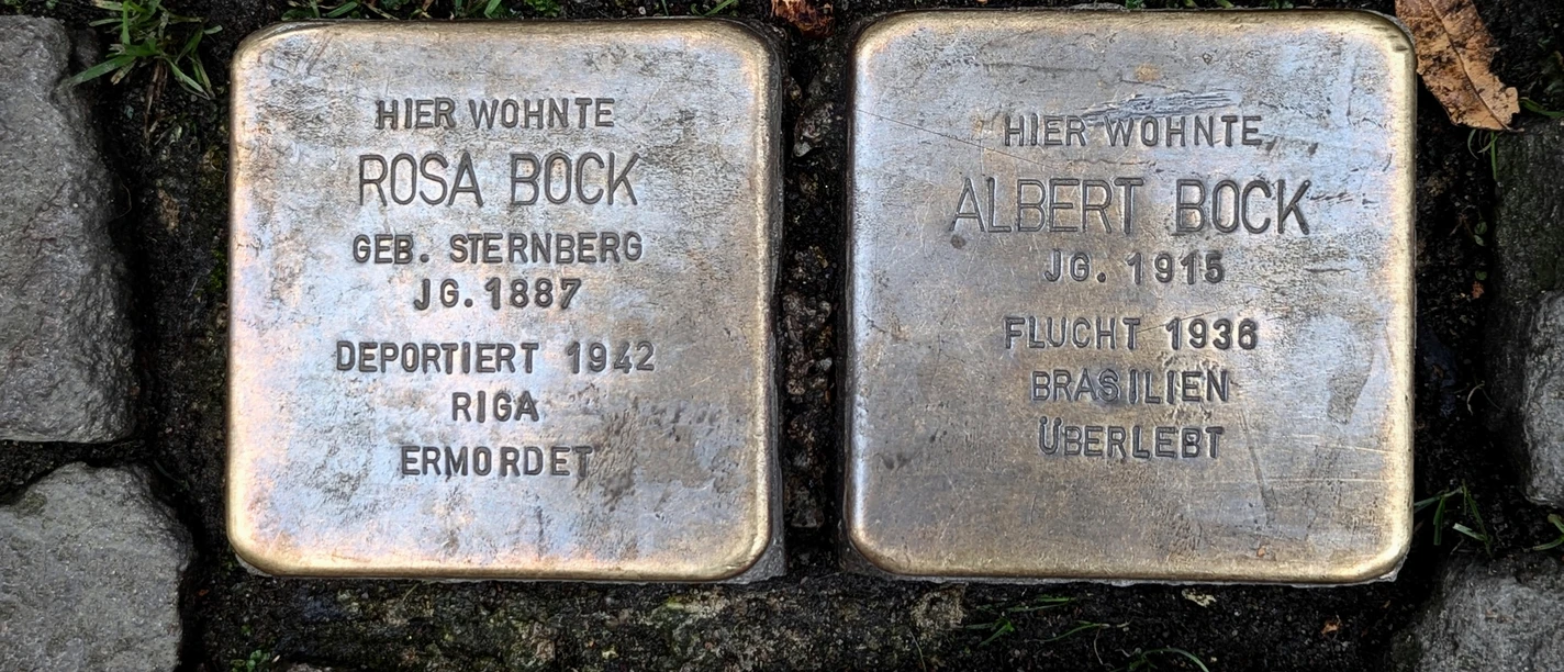 Stolpersteine Holzgasse Siegburg Rosa und Albert Bock erinnern an NS-Verbrechen. Stolpersteine für Deportierte und Überlebende.