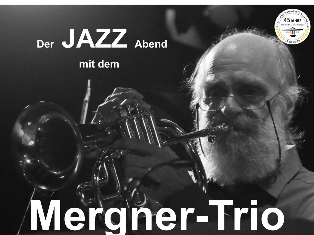 Plakat Mergner Trio Plakat mit Ankündigung eines Jazzabends des Mergner-Trios am 14.11.2025 im Palais Rastede.