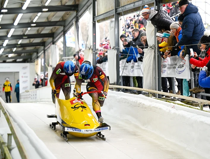 Bobteam Friedrich zum Weltcup in Altenberg, Zweierbob