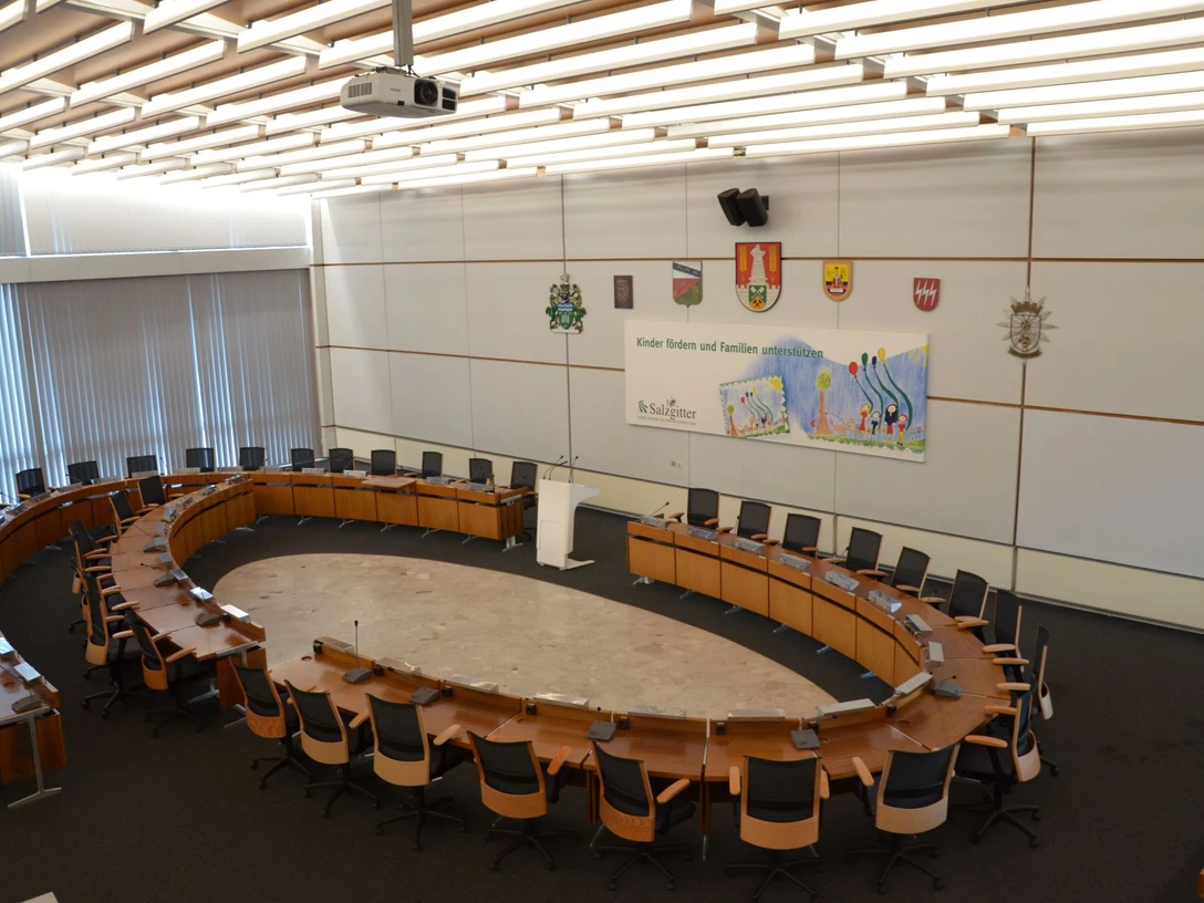 Ratssaal der Stadt Salzgitter im Rathaus in Salzgitter-Lebenstedt