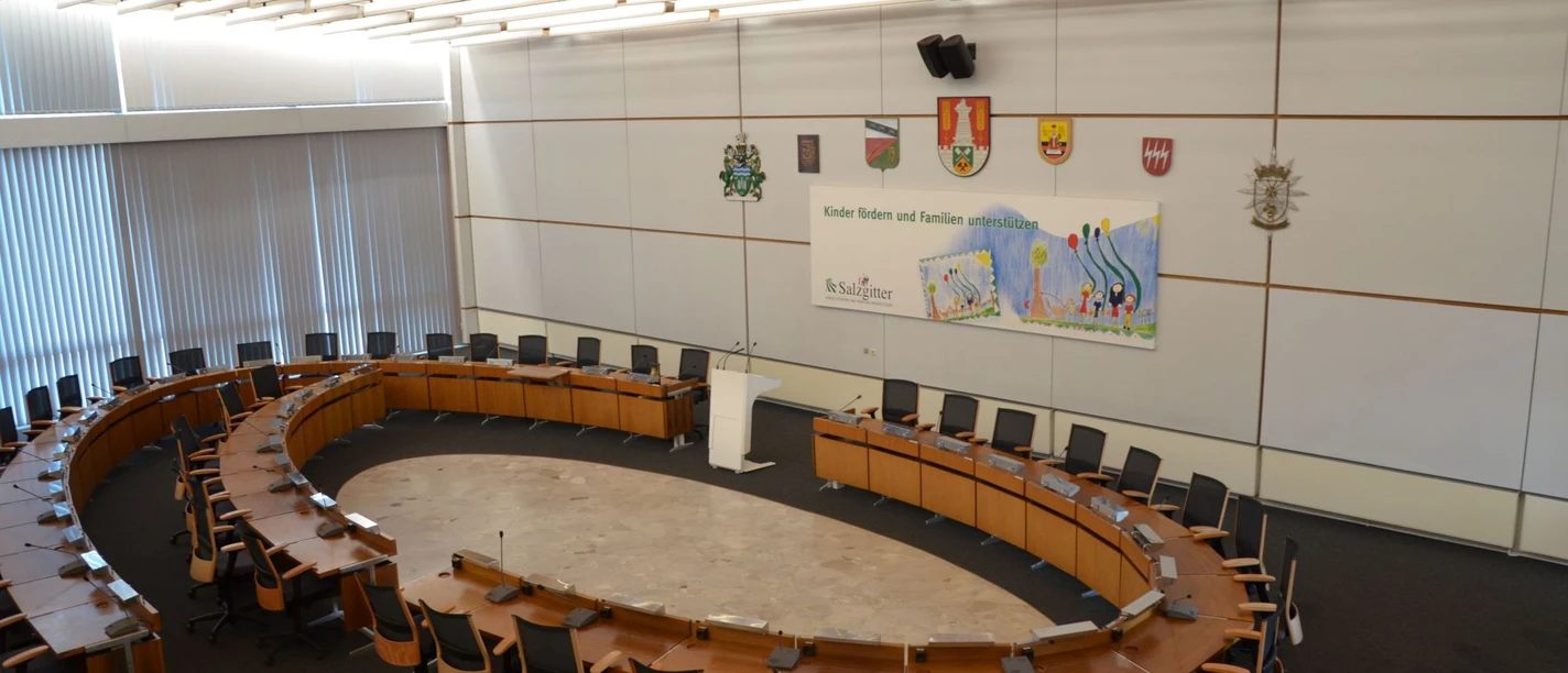 Ratssaal der Stadt Salzgitter im Rathaus in Salzgitter-Lebenstedt