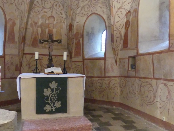 Alte Fresken im Innern der alten Wallfahrtskirche