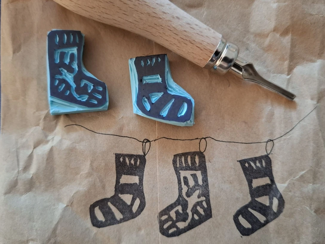 Stempeldruck Weihnachtskarten