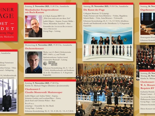 Aachener Bachtage 2025 Programm (c) Bachverein.jpg Programmübersicht der 52. Aachener Bachtage 2025 mit Musikevents, Künstlern und Terminen.