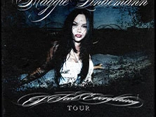 Albumcover von Maggie Lindemann für die "Suckerpunch Tour" mit dunklem Hintergrund.