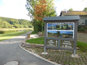 Infotafel an der Weserpromenade Wehrden