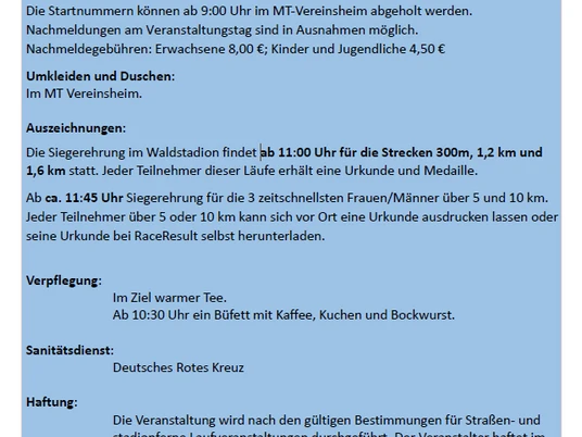 Informationen Adventslauf