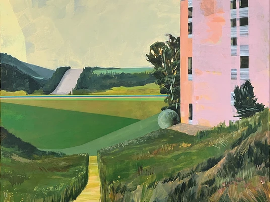 Angela Zwahlen, Schneise, 2025 Acryl auf Leinwand, 70 x 70 cm Besitz der Künstlerin © Angela Zwahlen