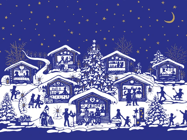 Kambly Weihnachtsmarkt Scherenschnitt Key Visual