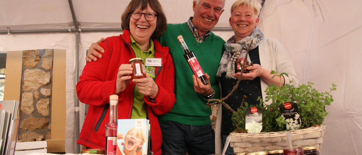 Kirschblütenmarkt Stand der Kirschprodukte